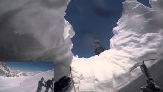 24052015 Chute en crevasse a ski et secours sur le glacier du Strahlhorn [upl. by Enelam]