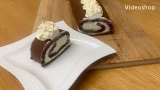 Rollad Chocolate swiss Roll Recipe [upl. by Aramaj]