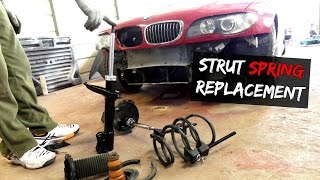 HOW TO REMOVE and INSTALL SPRING ON STRUT SHOCK McPherson Suspension [upl. by Arodnahs728]