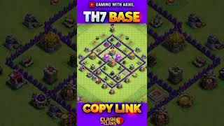 Best TOWN HALL 7 Base Design✨ coc clashofclans [upl. by Nnylrats]