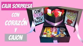 Gift Box  Caja sorpresa con cajon y corazon  DIY [upl. by Lexis222]