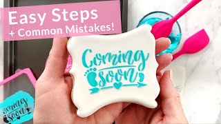 How to Use a Cookie Stencil w Royal Icing  Tips Tricks Common Mistakes [upl. by Zuzana]