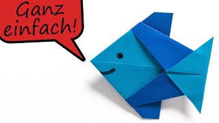 Fisch falten einfach 🐠 Origami Anleitung [upl. by Ramberg]