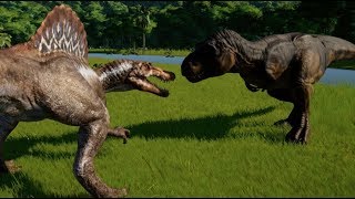 Spinosaurus vs TRex Indominus Rex Spinoraptor Indoraptor Giganotosaurus Carcha amp Allosaurus [upl. by Leissam65]