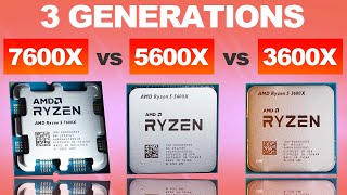 3 Generations TESTED — AMD 7600X vs 5600X vs 3600X [upl. by Zetniuq]