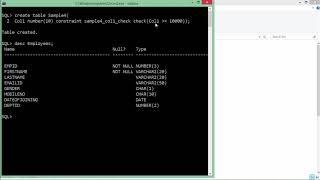 Oracle  SQL  Check Constraint [upl. by Orozco253]