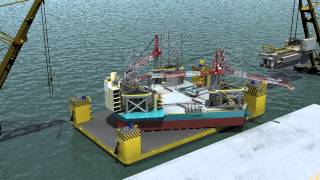 KeppelFELS  Cando barge and CJ70 Jackup rig 3D animation [upl. by Nyliac284]