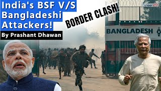 Sudden Clash at India Bangladesh Border  Indias BSF vs Bangladeshi Attackers [upl. by Noeled943]