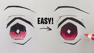 HOW TO DRAW ANIME EYES  Tanjiro Kamado  Kimetsu no Yaiba [upl. by Imtiaz]