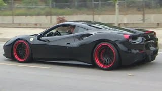 Ferrari 488 GTB with Straight Pipes w startup acceleration [upl. by Oiramej791]