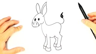 How to draw a Donkey for Kids  Donkey Easy Draw Tutorial [upl. by Geneva56]