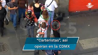 Captan a mujeres “carteristas” durante robo en el Centro de la CDMX [upl. by Cam904]