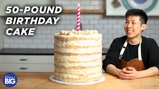 I Made A Giant 50Pound Birthday Cake [upl. by Yakcm976]