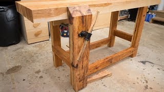 Hickory Workbench Leg Vise and Dog Holes  299 [upl. by Delanie]