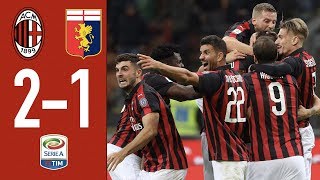 Highlights AC Milan 21 Genoa  Rescheduled Matchday 1 Serie A 20182019 [upl. by Ferne]