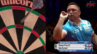 NINEDARTER Gerwyn Prices perfect leg against Glen Durrant at the Czech Darts Open [upl. by Erminia]