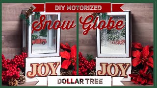 DIY Christmas Motorized Blowing Snow Globe  Red Truck Falling Snow  Dollar Tree Christmas Decor [upl. by Aitenev]