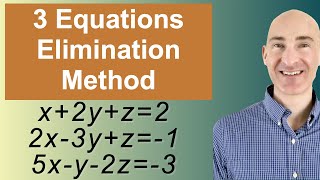 Solving Systems of 3 Equations Elimination [upl. by Vaclav]