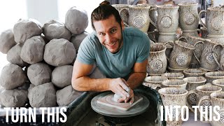 Production Pottery  The ENTIRE Pottery Process  ASMR [upl. by Notnroht]