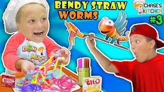 Chases Corner JELLO WORMS Fun Activity 3  DOH MUCH FUN [upl. by Cirle]