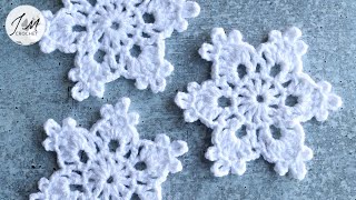 ❄️How to Crochet a Simple and Easy Snowflake [upl. by Ongun407]