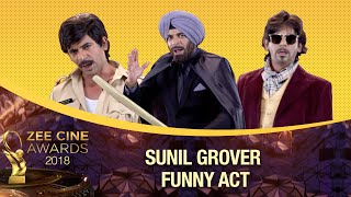 Sunil Grover gives BAHUBALI Auditions  FUNNIEST  Zee Cine Awards 2018 [upl. by Bleier]