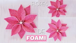 Aprende Cómo hacer una linda FLOR DE FOAMI🌺🌺How to make a flowers😊 [upl. by Sikleb]