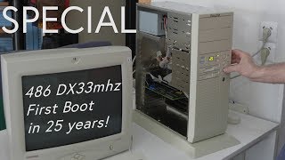 486 DX33 Computer First Boot in 25 year Brand New and Never Used [upl. by Swartz]