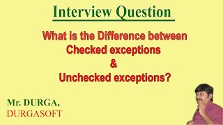 Difference between Checked exceptions and Unchecked exceptions [upl. by Roti7]