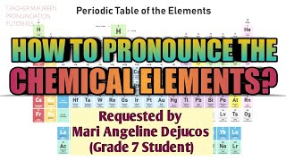 HOW TO PRONOUNCE THE 118 ELEMENTS IN PERIODIC TABLE  Teacher Maureen [upl. by Ahsikrats895]