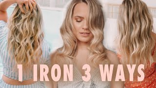 1 Curling Iron 3 Totally Different Curls amp Waves  Kayley Melissa [upl. by Jeramie]