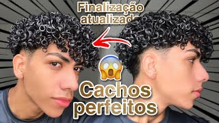 FINALIZAÇÃO ATUALIZADA CABELO CACHEADO MASCULINO como deixar cabelo cacheado [upl. by Chloette]