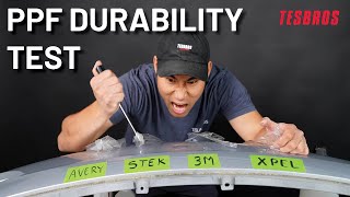 Which PPF Brand Should You Get For Your Tesla Durability Test  Part 1  TESBROS [upl. by Hajar247]