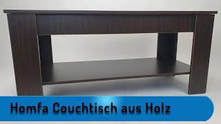 Let´s Test  Homfa Couchtisch aus Holz Wohnzimmertisch [upl. by Sirehc]