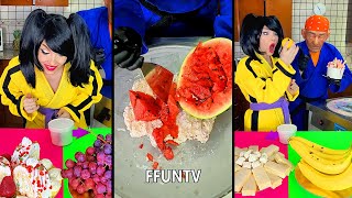 Vanilla food vs fruit ice cream challenge [upl. by Annoerb]