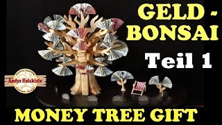 12Geldbaum basteln Geldgeschenk für Hochzeit amp Geburtstag  how to make money tree gift DIY [upl. by Androw]