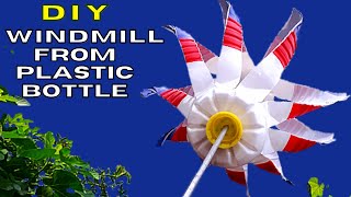 DIY  HOW TO MAKE WINDMILL FROM PLASTIC BOTTLE  HANDMADE  GARDEN DECOR [upl. by Brenden]