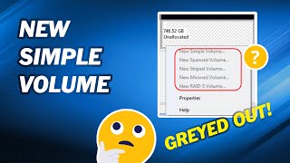 How to Solve New Simple Volume Greyed Out [upl. by Aufmann]