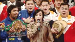 Arnel Pineda Sings Philippine National Anthem for Manny Pacquiao [upl. by Thain]