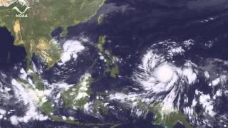 Super Typhoon Haiyan Impacts the Philippines [upl. by Selena591]