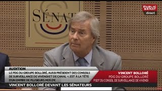 Audition en direct de Vincent Bolloré  Les matins du Sénat 22062016 [upl. by Ethelind]