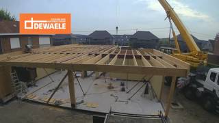 Montage van een houtskeletbouw woning timelapse [upl. by Itsa]