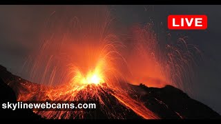 🔴 Recorded live footage from Volcano Stromboli  Sicily  Live Cameras from the world [upl. by Nodroj383]