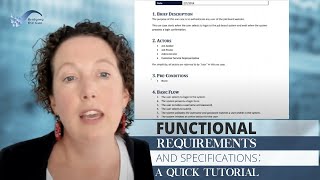 Functional Requirements and Specifications A Quick Tutorial [upl. by Hernandez]