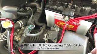 How to Install HKS Grounding Cables 5Points to Your Car [upl. by Brigham]