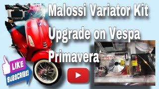 Malossi Variator Kit Upgrade  On Vespa Primavera 150S [upl. by Damha]