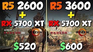 Ryzen 5 3600 vs Ryzen 5 2600  RX 5700 XT [upl. by Azitram]