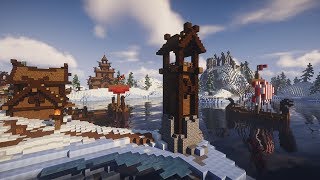 Transforming a Snowy Tundra Biome  Minecraft Nordic Village Build Timelapse DOWNLOAD [upl. by Nyleikcaj]