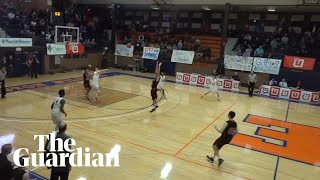 Incredible fullcourt buzzer beater shot wins basketball game [upl. by Marchese]