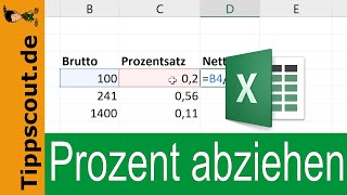 Prozentsatz abziehen in Excel [upl. by Amian]